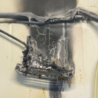 The Serene brand fan heater that caught fire in a Maniototo cow shed this morning. Photo:...