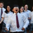 South Otago High School year 11 student Jared Gerida, 15, sings in front of his school choir...