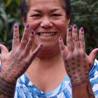 Dunedin-born Samoan Vicky Fitiao proudly shows her Tualima (traditional Samoan hand tattoo), done...
