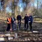 Planting a tree in honour of the late Gillian Cleaver are (from left) Rachael Wilson (Geraldine...