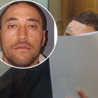 Wiremu Johnson shielded his face during sentencing in the Nelson District Court on rape and drugs...