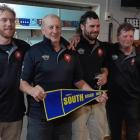 Kaitangata Golf Club South Otago junior B grade pennant winners (from left) Kane Marsh, Kevin...
