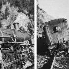 Two railway locomotives which derailed at Mount Allan, on the Otago Central Railway, damaging...