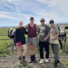 Gore couple Stefanie Mayer and Brendon Humphries (left) encouraged, their neighbours Zach Liu and...