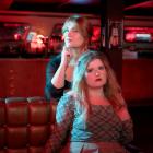 Globe Theatre actors Belle Mullan (back) as Petruchia and Lizzie Thomson as Kate in a new gender...