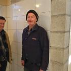 Checking out the new work being completed in the men’s toilets at the Raincliff Youth Camp are ...