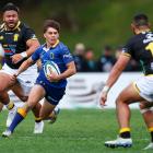 &nbsp;Dylan Pledger of Otago on attack during the round three NPC match between Wellington and...