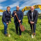 At the site of Ecogas’ new organics processing plant in Christchurch are (from left) Ecostock...