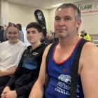 Zoe (17), Tye (19) and father Justin Meikle at the Waimate Shears on Friday. PHOTO: ANDREW ASHTON...