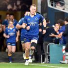 Otago captain Sam Gilbert leads his team out for the NPC semifinal against Bay of Plenty at...