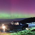 The Aurora Australis seen over Dunedin's Boulder Beach in June. PHOTO: GREGOR RICHARDSON