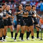 The Kiwis perform their haka before the Pacific Championships Final against Samoa in Sydney...