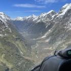 Doc staff monitor avalanche conditions in the MacKinnon Pass on the Milford Track. PHOTO: DOC