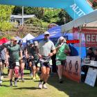 The last 10 runners in the Arrowtown Backyard Ultra leave the start line for another lap of the...