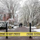 Students walk on campus following the shooting at&nbsp;Brown&nbsp;University, in Providence,...