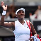 Tennis great Venus Williams, who won the ASB Classic in 2020, thanks the crowd after losing her...
