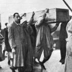 After 3500 years underground, the coffin and royal mask of King Tutankhamun (then written as...