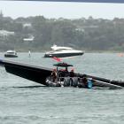 The Black Foils wrecked boat on February 14. Photo: Getty Images 