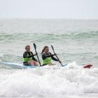 Karyn Becconsall (left) and daughter Charlotte are preparing to do the tandem race at the Coast...