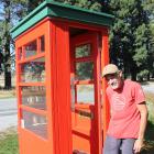 Hamish Horsley shows the new honey honesty box he renovated outside his Hawea Flat home. PHOTO:...