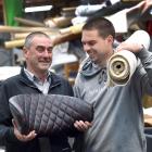 Outgoing and incoming owners of Enterprise Upholstery, Peter Williamson (left) and Sam Johnston,...