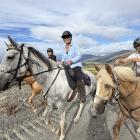 Riding the new trails at the Project Tohu site near Arrowtown on Saturday are (from left) Jean...
