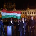 Peter Magyar during the election evening after he won parliamentary election in Budapest. Photo:...