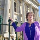 Roseanne Sheridan outside the Oamaru court, where an employment ruling against her was overturned.
