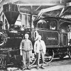 Mr William Ames (left), one of the early drivers, visits steam engine Josephine, on ...