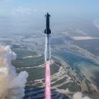 A SpaceX Starship and Super Heavy launches from the Starbase site in Texas on May 22.  PHOTO:...