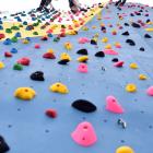 Otago Girls’ High School students and climbing club members (from left) Holly Seal and Jasmine...