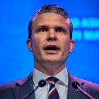 U.S. Secretary of War Pete Hegseth speaks during the 23rd IISS Shangri-La Dialogue at the Shangri...