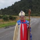 The late Bishop Richard Wallace, of Ngati Mahaki, pictured at Makaawhio (Jacobs River) with the...
