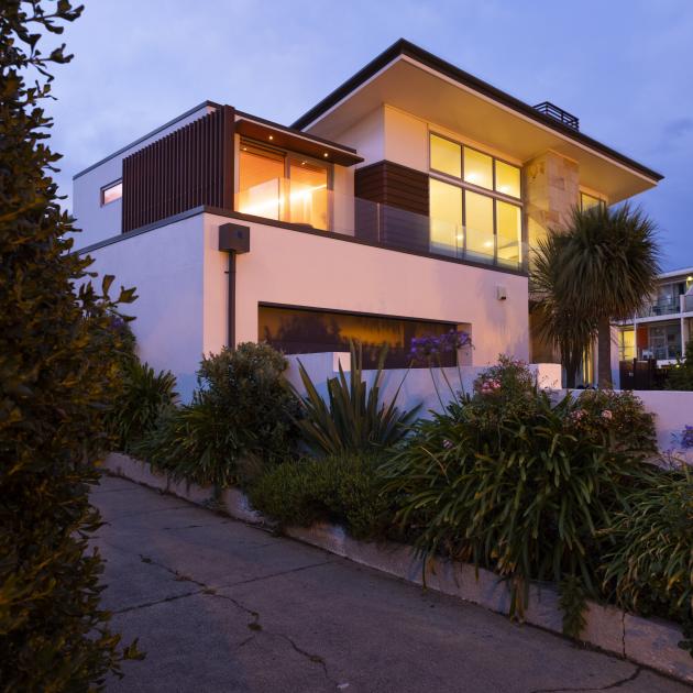 Dusk at the Fairbairn beach house.