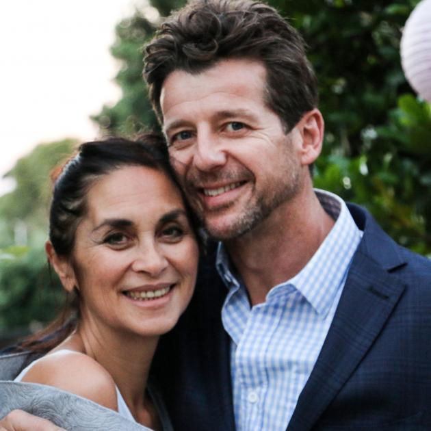 Simon Barnett with his wife Jodi at their daughter Sophie's wedding in 2018. Photo: Supplied