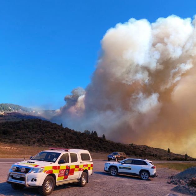 The big blaze was not yet contained. PHOTO: CANTERBURY FIRE AND EMERGENCY 