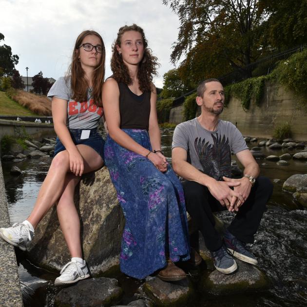 Students for Environmental Action Otago members (from left) Eilish Austin (22), Katrina Thompson ...