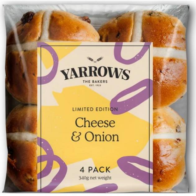 Yarrow's Cheese and Onion Hot Cross Buns. Photo: Supplied