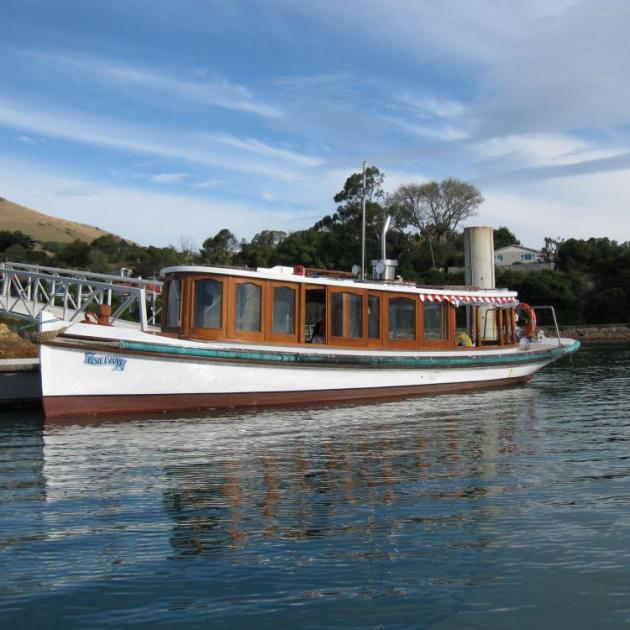 Elsie Evans at Portobello after her  test run to Back Beach on Sunday, her first  voyage to the beach since 1954. Photo by Phillip de Wattignar