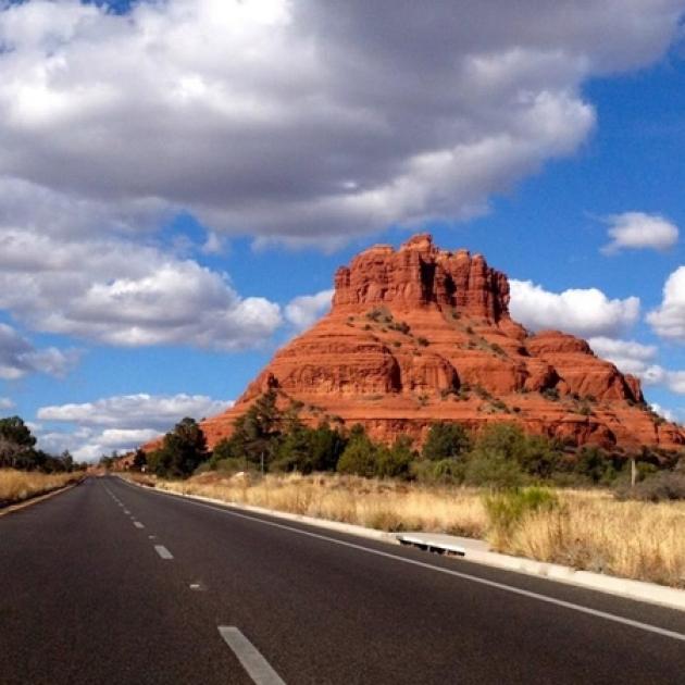 Dramatic scenery wows at Bell Rock, near Sedona, Arizona. Photo from Sedona Chamber of Commerce and Tourism Bureau