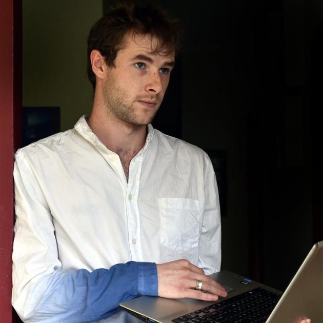 Dunedin student Josh Livingstone is among those left waiting for the Chorus gigabit internet network to reach his front gate. Photo by Peter McIntosh.