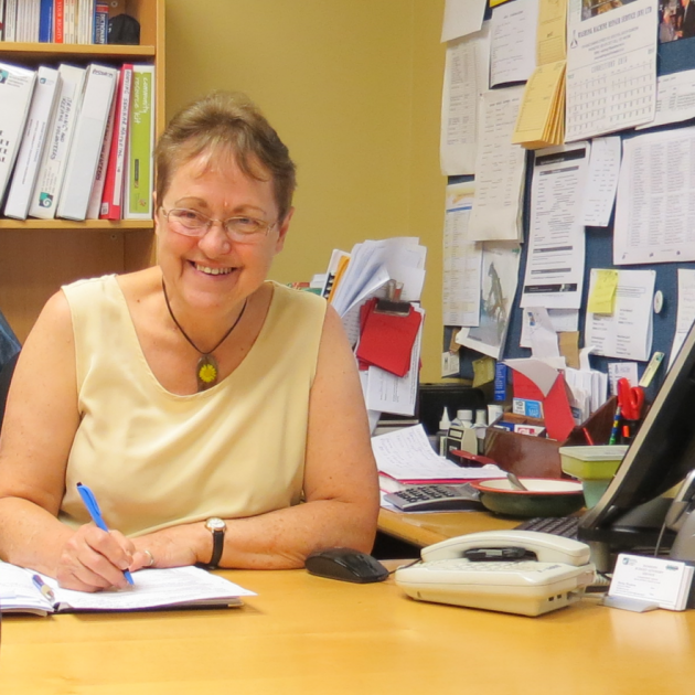 Retiring Dunedin Budget Advisory Service   executive officer  Shirley Woodrow still hard at work on  one of her last  days in the job she has held for 26 years.