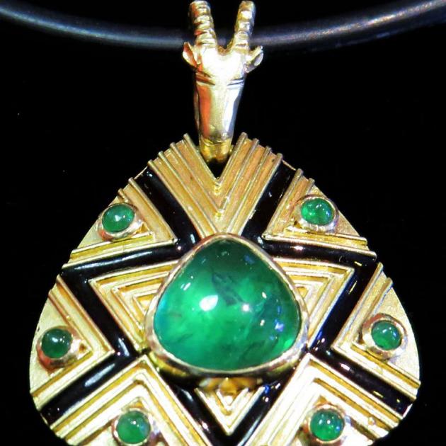 "Emerald Ibex Pendant" (detail), by Tony Williams.