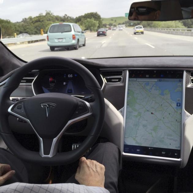 The car in autopilot mode. Photo: Reuters 