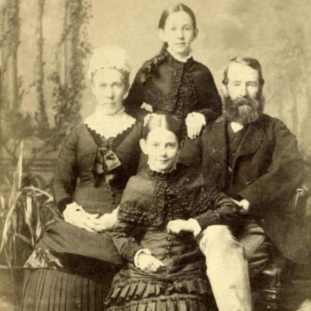 Ralph and Maria Moir with two of their daughters.  Photo: Toitu Otago Settlers Museum