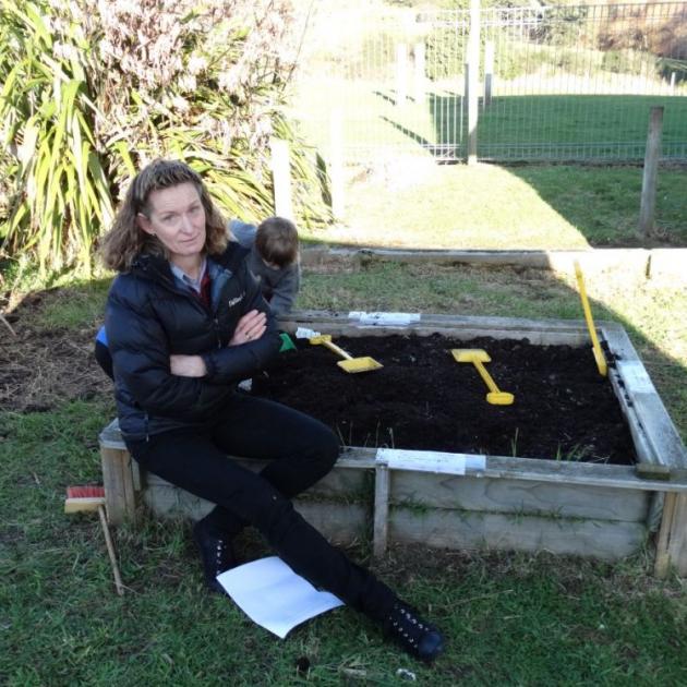 Riselaw Rd Playcentre lead educator Liz Wilson is disappointed the centre’s vegetable garden has been vandalised. Photo: Joshua Riddiford