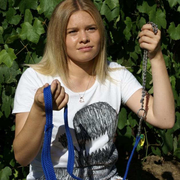 India Domigan in front of the grapevine which led to her dog's irreparable kidney damage. Photo: Rachel Comer India Domigan in front of the grapevine which led to her dog's irreparable kidney damage. Photo: Rachel Comer
