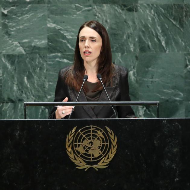 Jacinda Ardern's speech focused on how the lessons of March 15 can bring people together. Photo:...