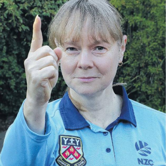 Aspiring umpire Alyson Shipley keeps her eye on the job. PHOTO: JOHN COSGROVE