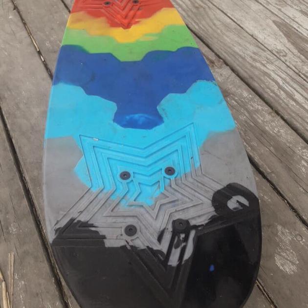 Neith spends a lot of time putting the finishing touches on his boards. Photo: Supplied